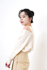 Ivory sweater w/ button up detail