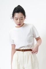 Brown leather belt w/ bronze buckle