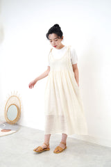 Ivory cami mock dress in stripes pattern