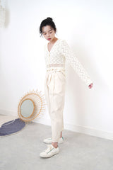 Ivory zigzag pattern cardigan