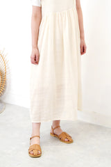 Ivory cami mock dress in stripes pattern