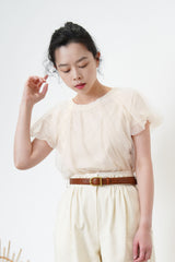 Nude cloud sheer top
