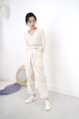 Ivory zigzag pattern cardigan