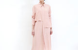 Pink 3 ways shirt dress w/ detail layering