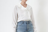 White shirt blouse in peplum collar