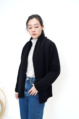 Black wool knit outer