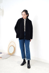 Black wool knit outer
