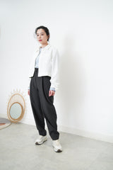 White crop jacket w/ pockets