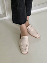 Soft pink backless loafer