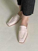 Soft pink backless loafer