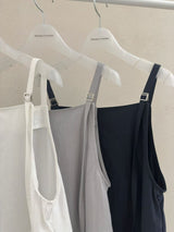 Light grey A cut overall dress w/ adj. straps