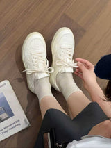 White leather sneakers