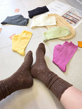 Floral pattern merino wool socks