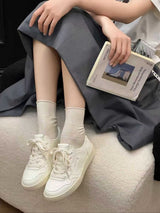 White leather sneakers