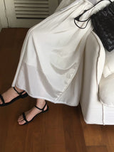 Ivory smooth soft skirt w/ lace trimming
