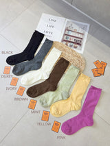 Floral pattern merino wool socks