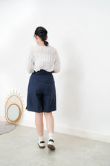White ruffle texture chiffon blouse