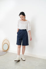 White ruffle texture chiffon blouse