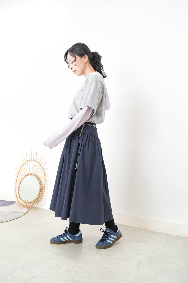 Grey ribbon print tee