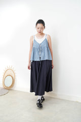 Blue stripy denim cami w/ white inner in set
