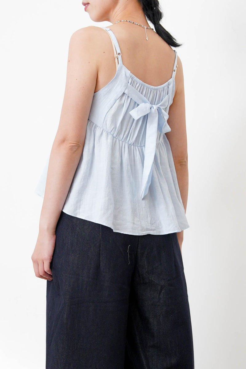 Baby blue peplum cami w/ adjustable straps