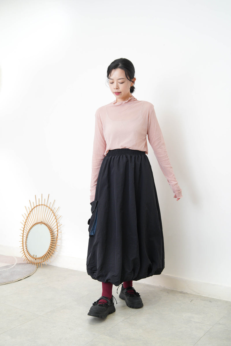 Black pocket balloon skirt