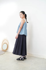 Blue stripy denim cami w/ white inner in set