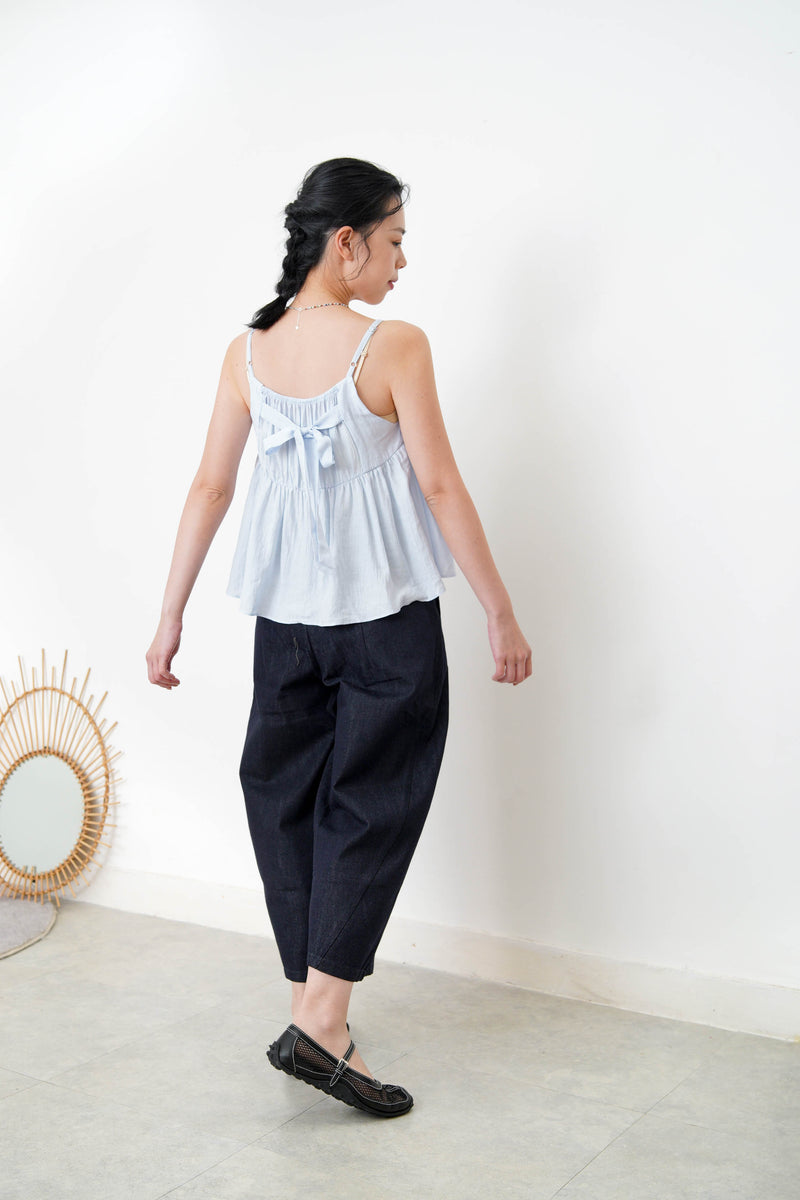 Baby blue peplum cami w/ adjustable straps