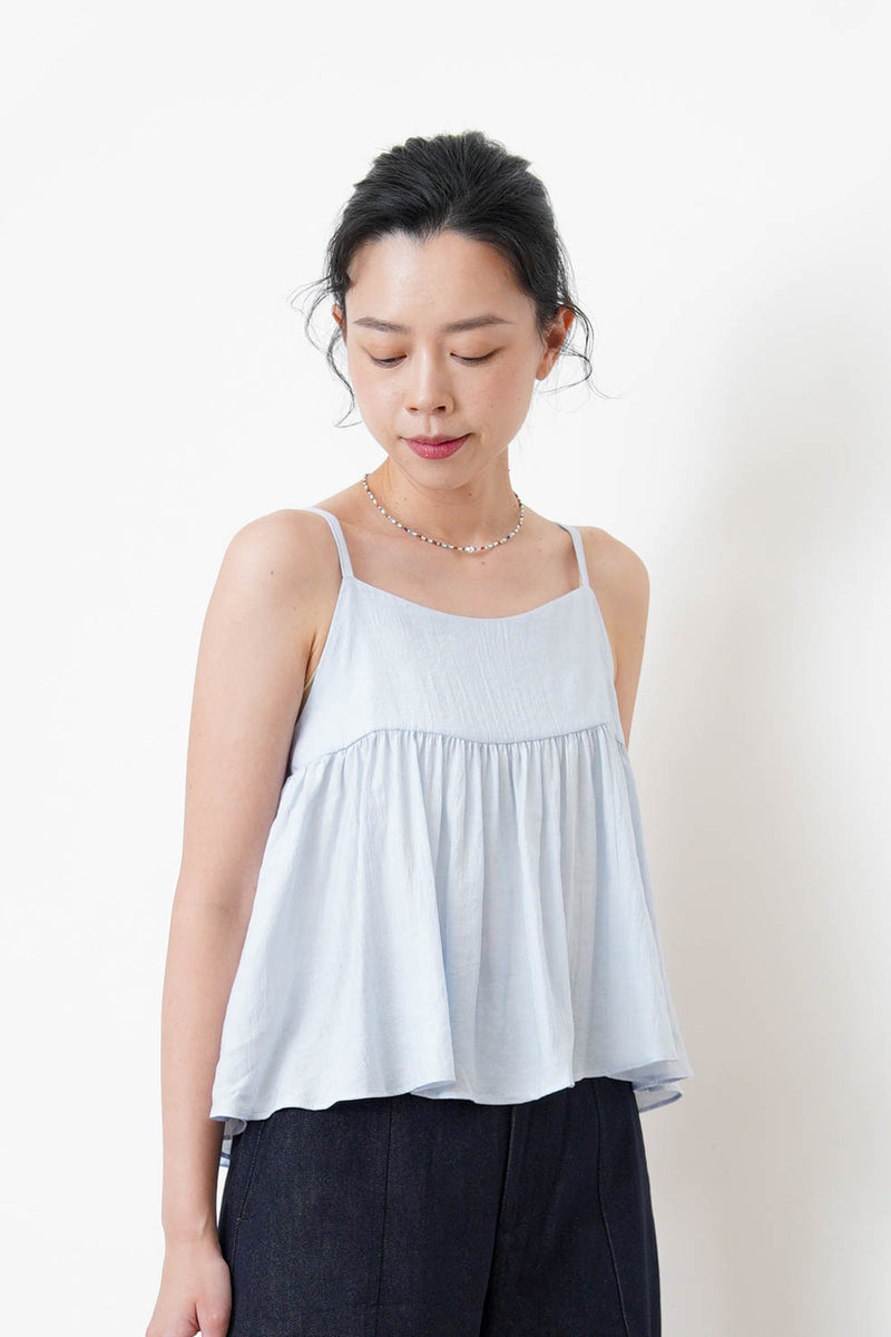 Baby blue peplum cami w/ adjustable straps