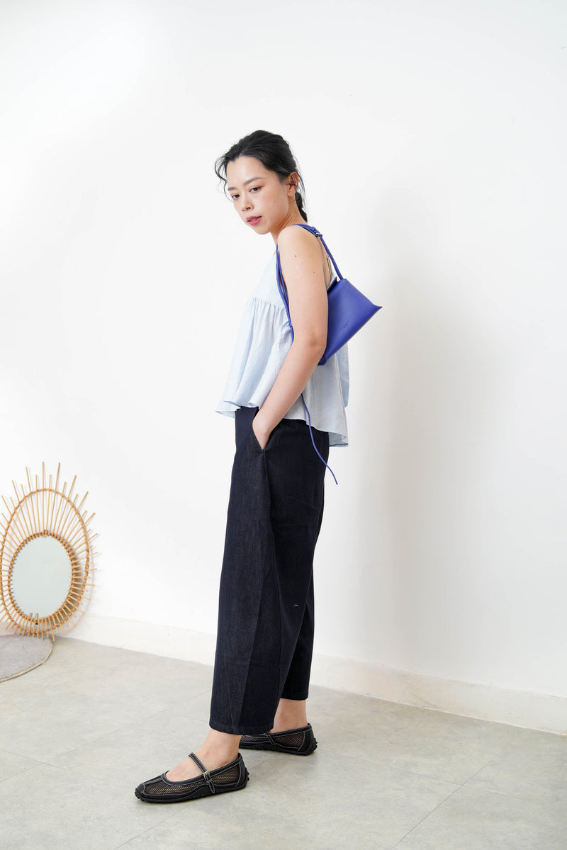 Baby blue peplum cami w/ adjustable straps