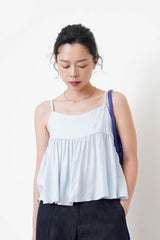 Baby blue peplum cami w/ adjustable straps