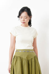 Cream basic tee top