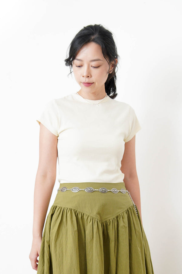Cream basic tee top