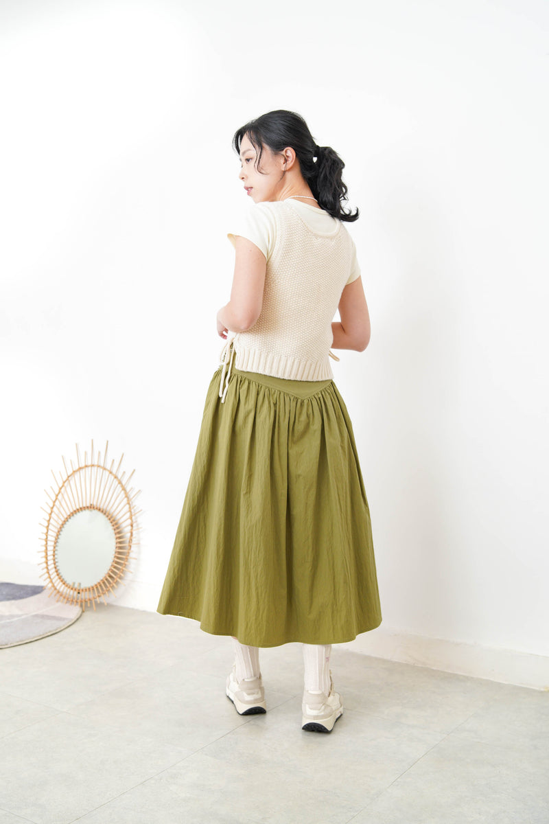 Ivory split hem vest in premium wool