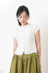 White stripy buttons vest