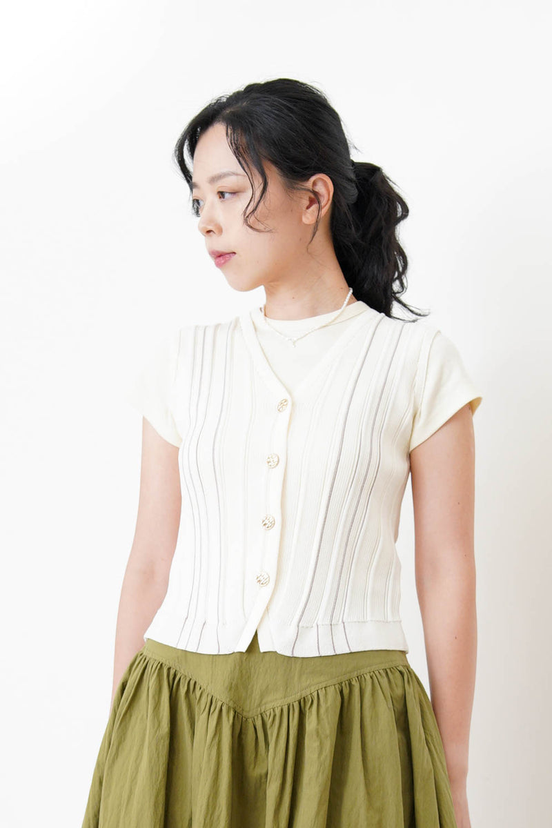 Cream basic tee top