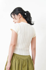 White stripy buttons vest