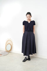 Navy skirt w/ stitching details