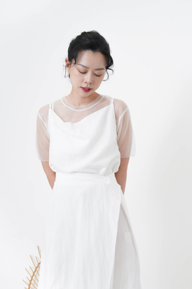 White premium mesh top
