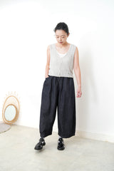 Grey 2in1 crochet knit vest