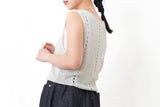 Grey 2in1 crochet knit vest