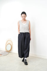 Grey 2in1 crochet knit vest