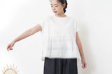 White shirt blouse w/ crochet embroidery