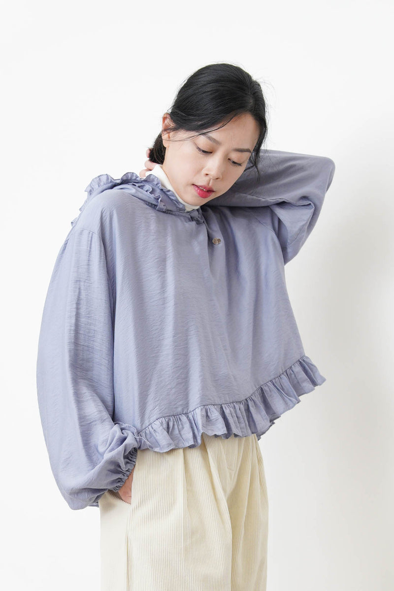 Blue peplum blouse w/ hoodies