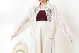 Ivory mesh jcket w/ embroidery