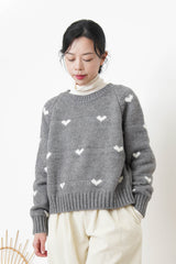 Grey heart pattern sweater