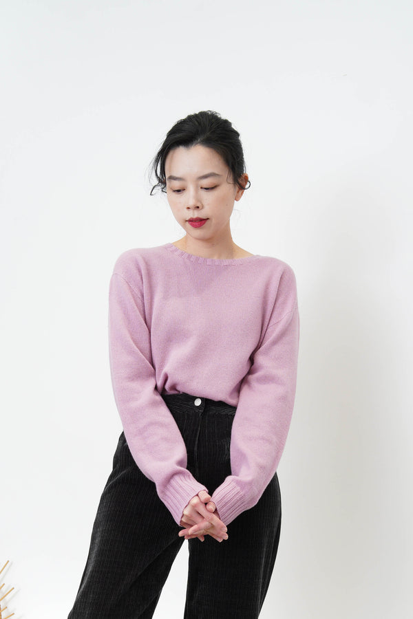 Purple loose cut knit top
