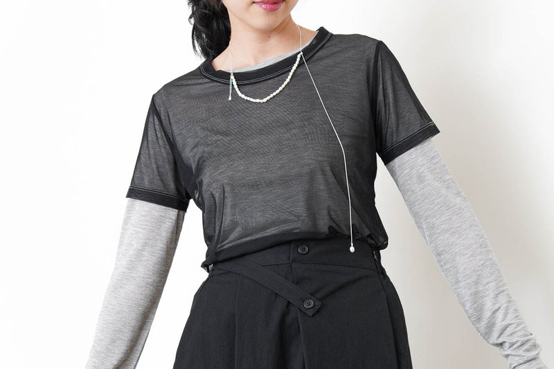 Black mesh Tee top or set