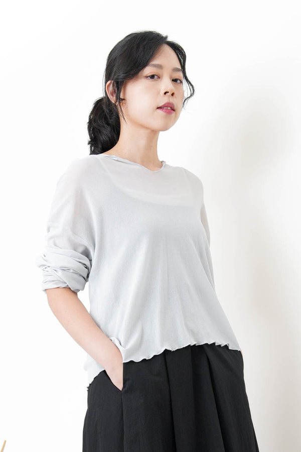 Grey mesh top w/ hoodies