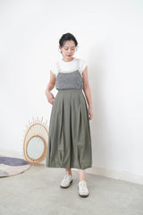 Army green balloon skirt